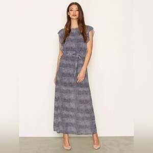 MICHAEL MICHAEL KORS Blue Zephyr Reptile Print Maxi Dress Size L